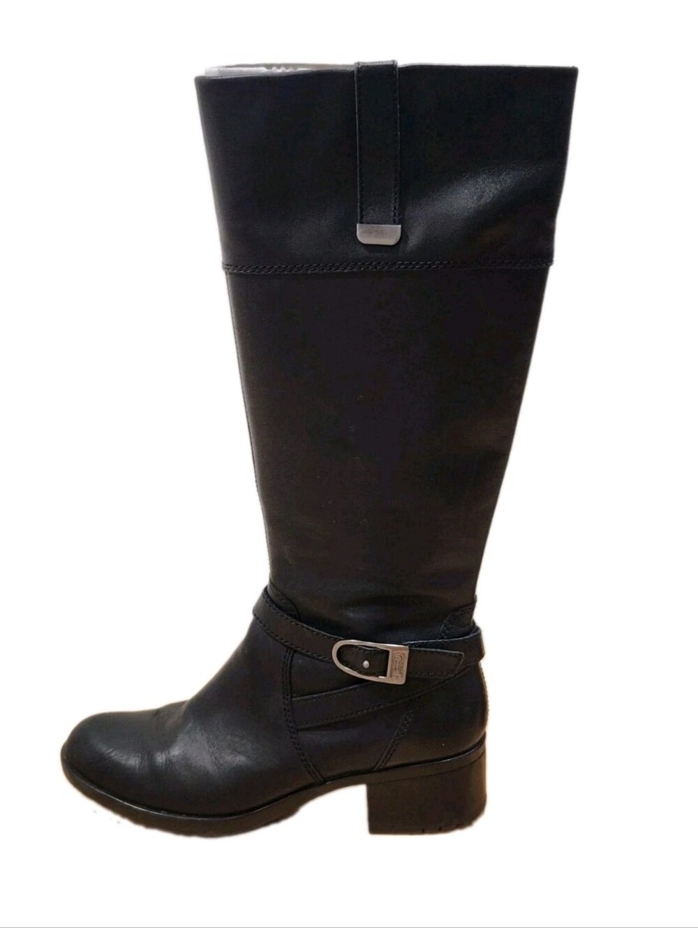 Bandolino Bayamen Black Leather Riding Boots 8M